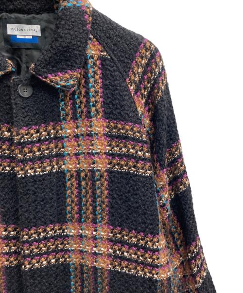 MAISON SPECIAL（メゾンスペシャル）MAISON SPECIAL (メゾンスペシャル) ツイードチェックウールプライムオーバーステンカラーコート マルチカラー サイズ:1の古着・服飾アイテム