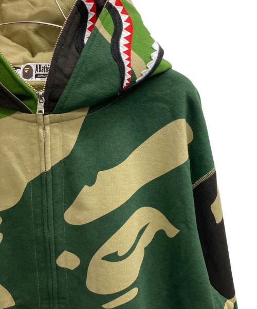A BATHING APE（ア ベイシング エイプ）A BATHING APE (ア ベイシング エイプ) Mega Abc Camo Double Shark Relaxed Fit Full Zip Hoodie グリーン サイズ:XLの古着・服飾アイテム