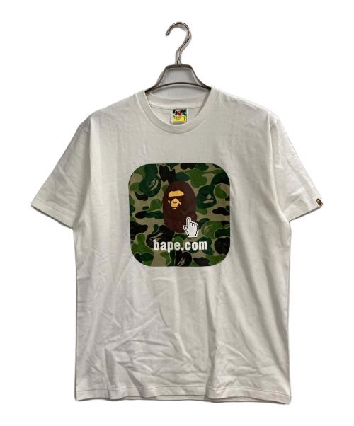 A BATHING APE（アベイシングエイプ）A BATHING APE (アベイシングエイプ) プリントTシャツ ホワイト サイズ:Ｌの古着・服飾アイテム