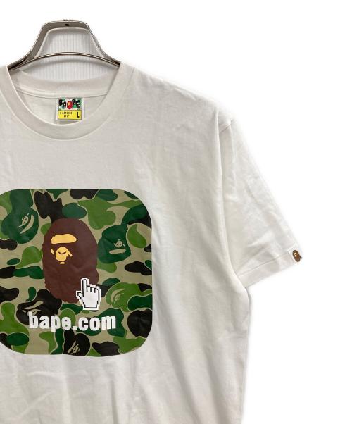 A BATHING APE（アベイシングエイプ）A BATHING APE (アベイシングエイプ) プリントTシャツ ホワイト サイズ:Ｌの古着・服飾アイテム