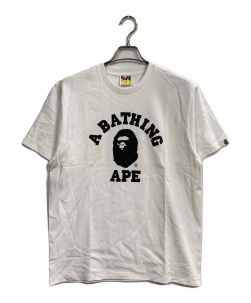 A BATHING APE（アベイシングエイプ）A BATHING APE (アベイシングエイプ) プリントTシャツ ホワイト サイズ:Lの古着・服飾アイテム