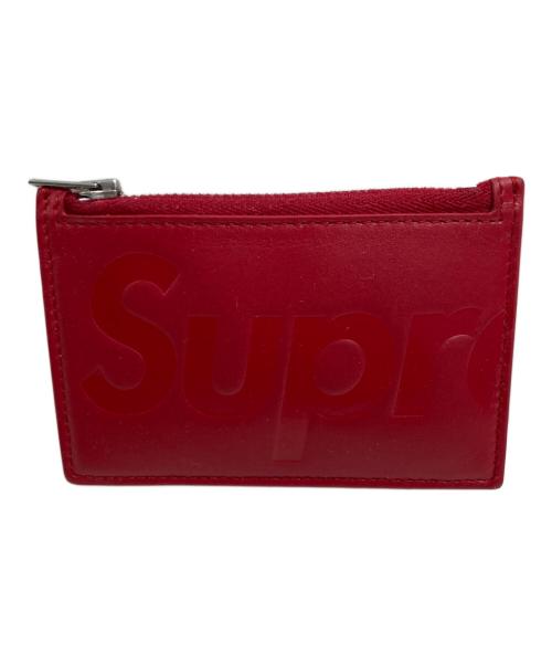 SUPREME（シュプリーム）Supreme (シュプリーム) Leather Zip Card Holder レッドの古着・服飾アイテム