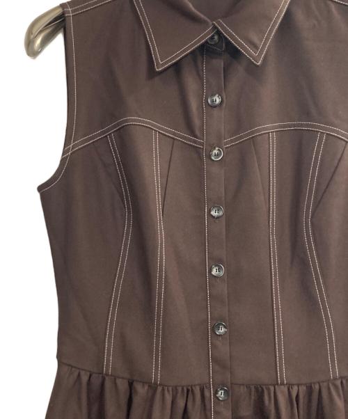 Snidel（スナイデル）Snidel (スナイデル) コルセットディテールシャツワンピース ブラウンの古着・服飾アイテム