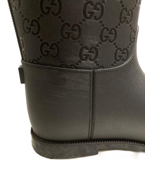 GUCCI（グッチ）GUCCI (グッチ) GG総柄ラバーロングブーツ ブラック サイズ:36の古着・服飾アイテム