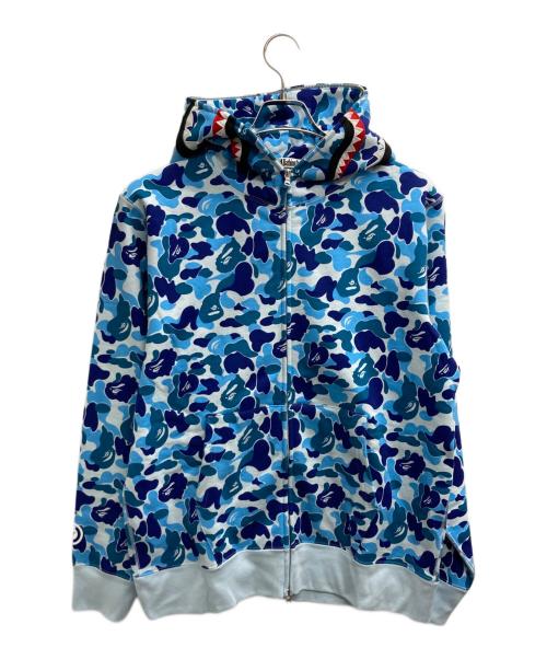 A BATHING APE（ア ベイシング エイプ）A BATHING APE (ア ベイシング エイプ) Camo Shark Full Zip Hoodie（カモ　シャーク　フル　ジップ　フーディ） スカイブルー サイズ:Lの古着・服飾アイテム