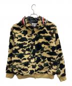 A BATHING APEア ベイシング エイプ）の古着「1ST CAMO 2ND SHARK BOA HOODIE JACKET（ファースト　カモ　セカンド　シャーク　ボア　フーディ　ジャケット）」｜カーキ