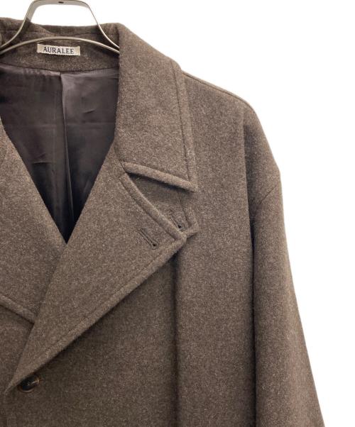 AURALEE（オーラリー）AURALEE (オーラリー) SUPER MILLED SHETLAND WOOL DOUBLE-BREASTED COAT（スーパー　ミルド　シートランド　ウール　ダブル　ブレステッド　コート） ブラウン サイズ:４の古着・服飾アイテム