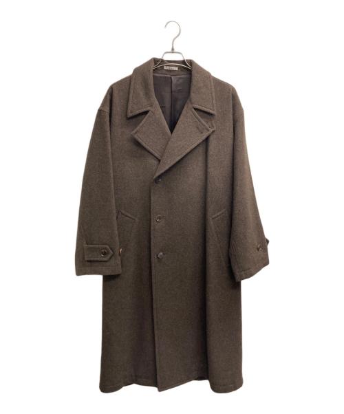 AURALEE（オーラリー）AURALEE (オーラリー) SUPER MILLED SHETLAND WOOL DOUBLE-BREASTED COAT（スーパー　ミルド　シートランド　ウール　ダブル　ブレステッド　コート） ブラウン サイズ:４の古着・服飾アイテム