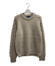 RAINMAKER（レインメーカー）の古着「ケーブル切替ニット」｜グレー