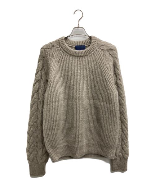 RAINMAKER（レインメーカー）RAINMAKER (レインメーカー) ケーブル切替ニット グレー サイズ:５の古着・服飾アイテム