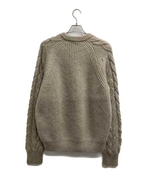 RAINMAKER（レインメーカー）RAINMAKER (レインメーカー) ケーブル切替ニット グレー サイズ:５の古着・服飾アイテム