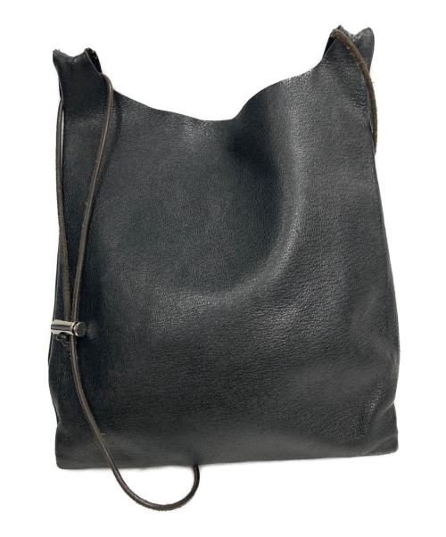 TOKYO LEATHER FACTORY（トウキョウ レザー ファクトリー）tokyo leather factory (トウキョウ レザー ファクトリー) レザーショルダーバッグ ブラックの古着・服飾アイテム