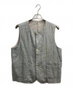 nestrobe confectネストローブ コンフェクト）の古着「リネンクルーネックベスト」｜グレー