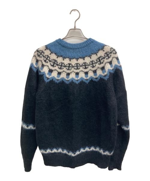 BATONER（バトナ―）BATONER (バトナ―) ノルディックニット ブラック×ブルー サイズ:3の古着・服飾アイテム