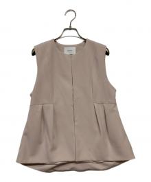 COHINA（コヒナ）の古着「ダブルクロスウォッシャブルノーカラージレ」｜ベージュ