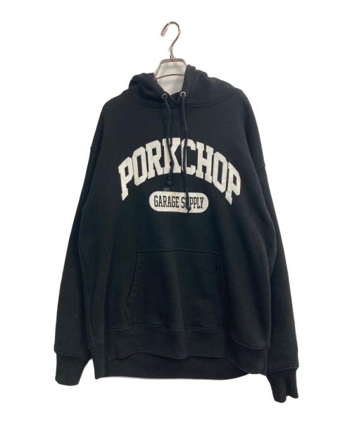 PorkChop（ポークチョップ）PORKCHOP (ポークチョップ) プリントパーカー ブラック サイズ:Lの古着・服飾アイテム