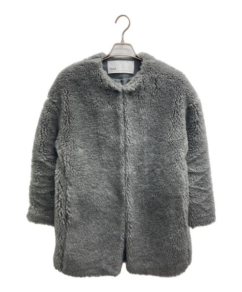 ticca（ティッカ）TICCA (ティッカ) ウールファーロングコート グレー サイズ:Fの古着・服飾アイテム