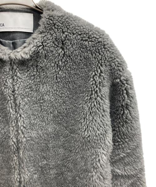 ticca（ティッカ）TICCA (ティッカ) ウールファーロングコート グレー サイズ:Fの古着・服飾アイテム