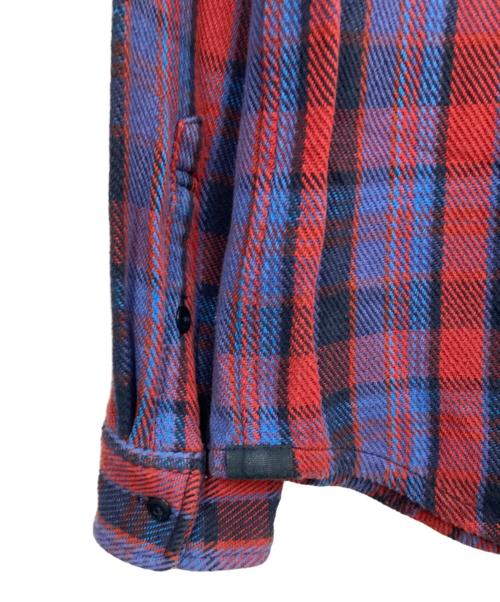 OUTERKNOWN（アウターノーン）OUTERKNOWN (アウターノーン) ブランケットシャツ ネイビー×レッド サイズ:Sの古着・服飾アイテム