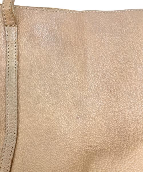 JIMMY CHOO（ジミーチュウ）JIMMY CHOO (ジミーチュウ) レザートートバッグ ベージュの古着・服飾アイテム