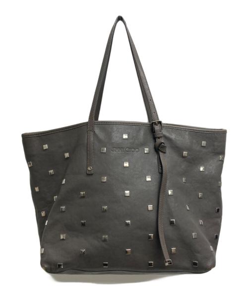 JIMMY CHOO（ジミーチュウ）JIMMY CHOO (ジミーチュウ) レザートートバッグ グレーの古着・服飾アイテム
