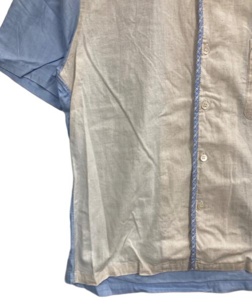 COMME des GARCONS HOMME（コムデギャルソン オム）COMME des GARCONS HOMME (コムデギャルソン オム) バイカラーコットンリネンオープンカラーシャツ スカイブルー×アイボリー サイズ:SSの古着・服飾アイテム