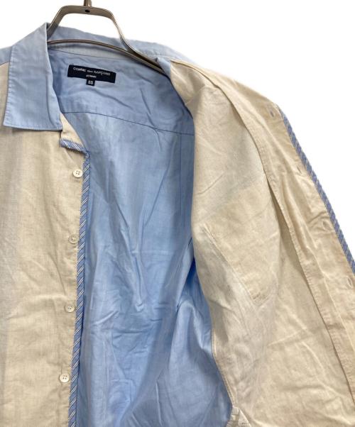 COMME des GARCONS HOMME（コムデギャルソン オム）COMME des GARCONS HOMME (コムデギャルソン オム) バイカラーコットンリネンオープンカラーシャツ スカイブルー×アイボリー サイズ:SSの古着・服飾アイテム