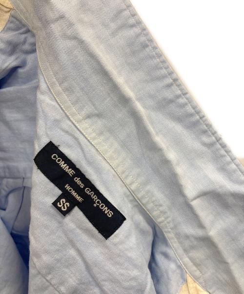 COMME des GARCONS HOMME（コムデギャルソン オム）COMME des GARCONS HOMME (コムデギャルソン オム) バイカラーコットンリネンオープンカラーシャツ スカイブルー×アイボリー サイズ:SSの古着・服飾アイテム