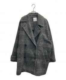 Spick and Span（スピック＆スパン）の古着「Wスライバーチェックハーフコート」｜ブラック