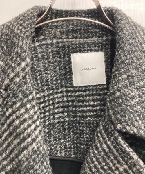 Spick and Span（スピック＆スパン）Spick and Span (スピック＆スパン) Wスライバーチェックハーフコート ブラック サイズ:38の古着・服飾アイテム