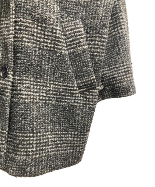 Spick and Span（スピック＆スパン）Spick and Span (スピック＆スパン) Wスライバーチェックハーフコート ブラック サイズ:38の古着・服飾アイテム