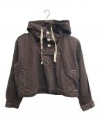 jonnlynxジョンリンクス）の古着「cotton linen short hoodie（コットン　リネン　ショート　フーディー）」｜ブラウン