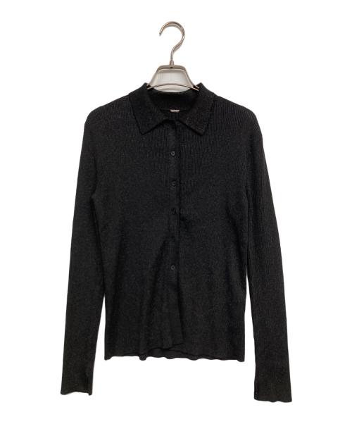 Mila Owen（ミラオーウェン）Mila Owen (ミラオーウェン) ポロ衿ニットタックフレアスカートコーデSET ブラックの古着・服飾アイテム