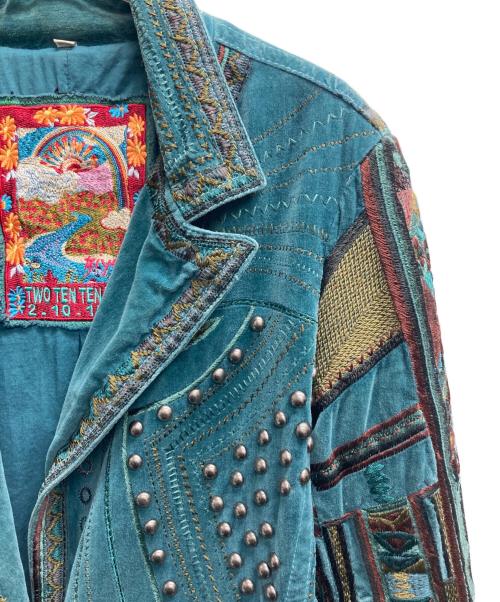 Biya Collection（ビヤ コレクション）Biya Collection (ビヤ コレクション) 総刺繍コート グリーン サイズ:Sの古着・服飾アイテム