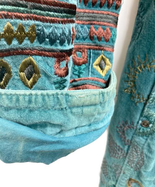 Biya Collection（ビヤ コレクション）Biya Collection (ビヤ コレクション) 総刺繍コート グリーン サイズ:Sの古着・服飾アイテム