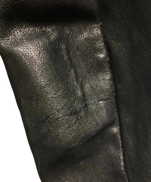 ISAMU KATAYAMA BACKLASH（イサムカタヤマ・バックラッシュ）ISAMU KATAYAMA BACKLASH (イサムカタヤマ・バックラッシュ) イタリアンバッファロー製品染めカデイン＋アロマオイル  シングルライダースジャケット ブラック サイズ:XSの古着・服飾アイテム