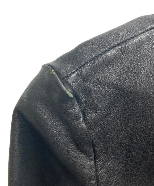 ISAMU KATAYAMA BACKLASH（イサムカタヤマ・バックラッシュ）ISAMU KATAYAMA BACKLASH (イサムカタヤマ・バックラッシュ) イタリアンバッファロー製品染めカデイン＋アロマオイル  シングルライダースジャケット ブラック サイズ:XSの古着・服飾アイテム