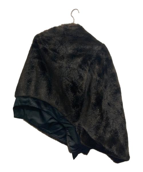COMME des GARCONS（コムデギャルソン）COMME des GARCONS (コムデギャルソン) フェイクファーポンチョ風ボタンレスジャケット ブラウン サイズ:表記無し（実寸サイズをご参照下さい）の古着・服飾アイテム