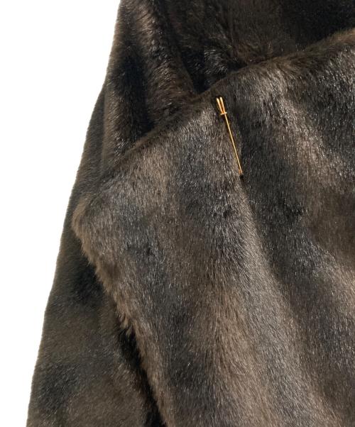 COMME des GARCONS（コムデギャルソン）COMME des GARCONS (コムデギャルソン) フェイクファーポンチョ風ボタンレスジャケット ブラウン サイズ:表記無し（実寸サイズをご参照下さい）の古着・服飾アイテム