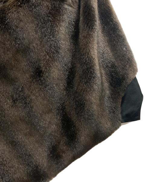 COMME des GARCONS（コムデギャルソン）COMME des GARCONS (コムデギャルソン) フェイクファーポンチョ風ボタンレスジャケット ブラウン サイズ:表記無し（実寸サイズをご参照下さい）の古着・服飾アイテム