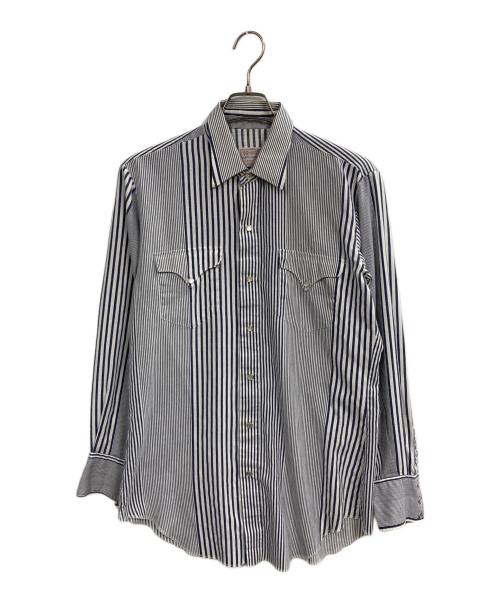 H BAR C（エイチバーシー）H BAR C (エイチバーシー) 70s ウエスタンシャツ ホワイト×ネイビー サイズ:34の古着・服飾アイテム