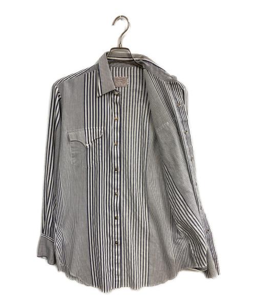 H BAR C（エイチバーシー）H BAR C (エイチバーシー) 70s ウエスタンシャツ ホワイト×ネイビー サイズ:34の古着・服飾アイテム