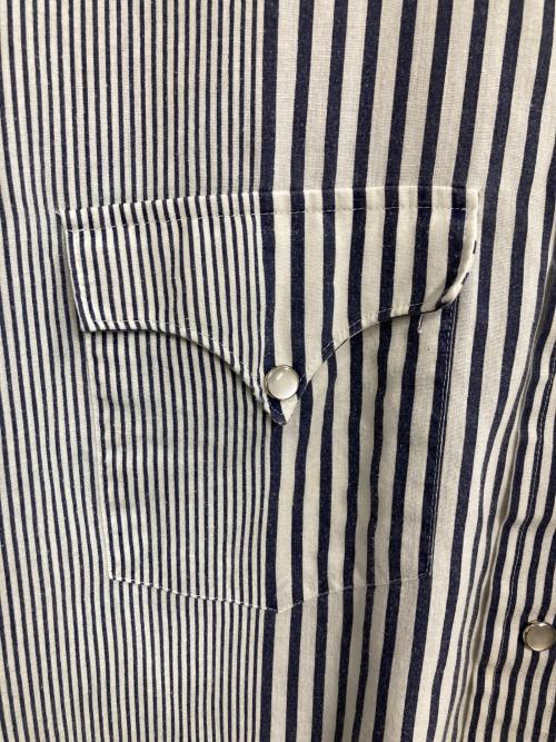 H BAR C（エイチバーシー）H BAR C (エイチバーシー) 70s ウエスタンシャツ ホワイト×ネイビー サイズ:34の古着・服飾アイテム