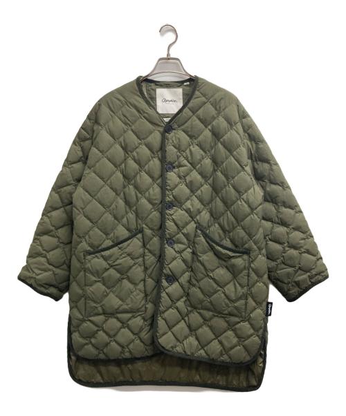 Gymphlex（ジムフレックス）Gymphlex (ジムフレックス) キルトダウンノーカラーコート カーキ サイズ:12の古着・服飾アイテム