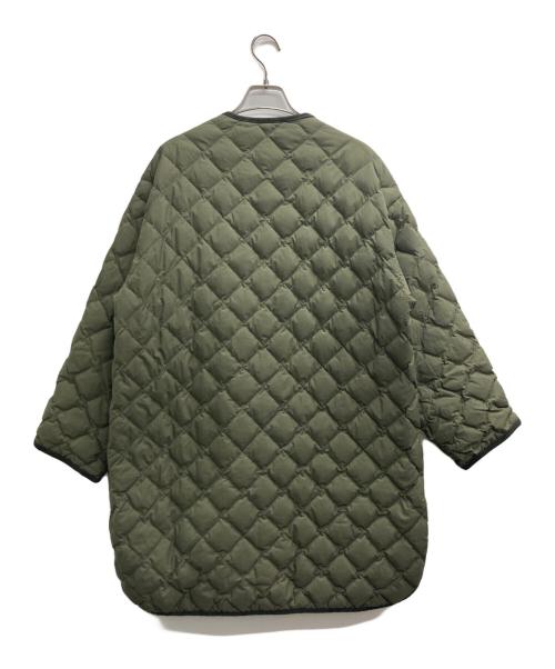 Gymphlex（ジムフレックス）Gymphlex (ジムフレックス) キルトダウンノーカラーコート カーキ サイズ:12の古着・服飾アイテム