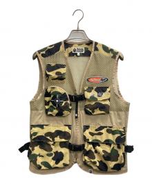 A BATHING APE（ア ベイシング エイプ）の古着「Camouflage logo-print shell and mesh jacket」｜ベージュ
