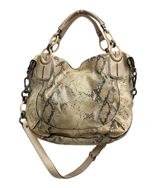 COACH（コーチ）COACH (コーチ) パイソン2WAYバッグ グレーの古着・服飾アイテム