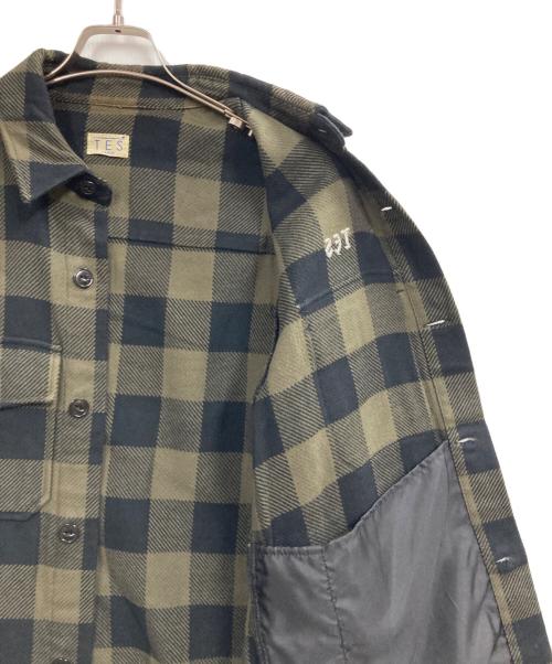TES（テス）TES (テス) CALIFORNIA CHECK SHIRT JACKET オリーブ サイズ:LARGEの古着・服飾アイテム