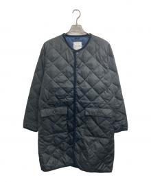 TAION（タイオン）の古着「ノーカラーダウンコート」｜ブラック