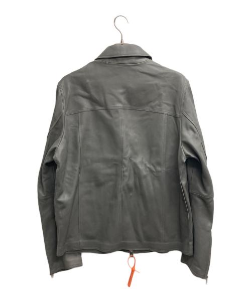 DIESEL（ディーゼル）DIESEL (ディーゼル) L-KORN レザージャケット グレー サイズ:Lの古着・服飾アイテム